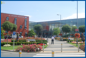 Exterior of St Helens Hospital