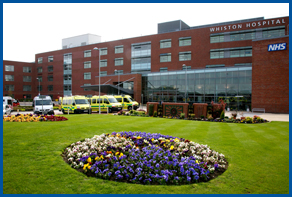 Exterior of Whiston Hospital