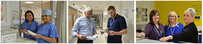 Montage of staff across the Trust