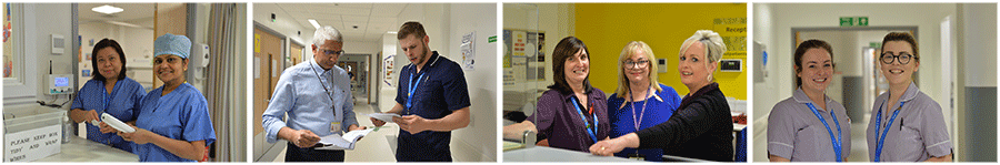 Montage of staff working