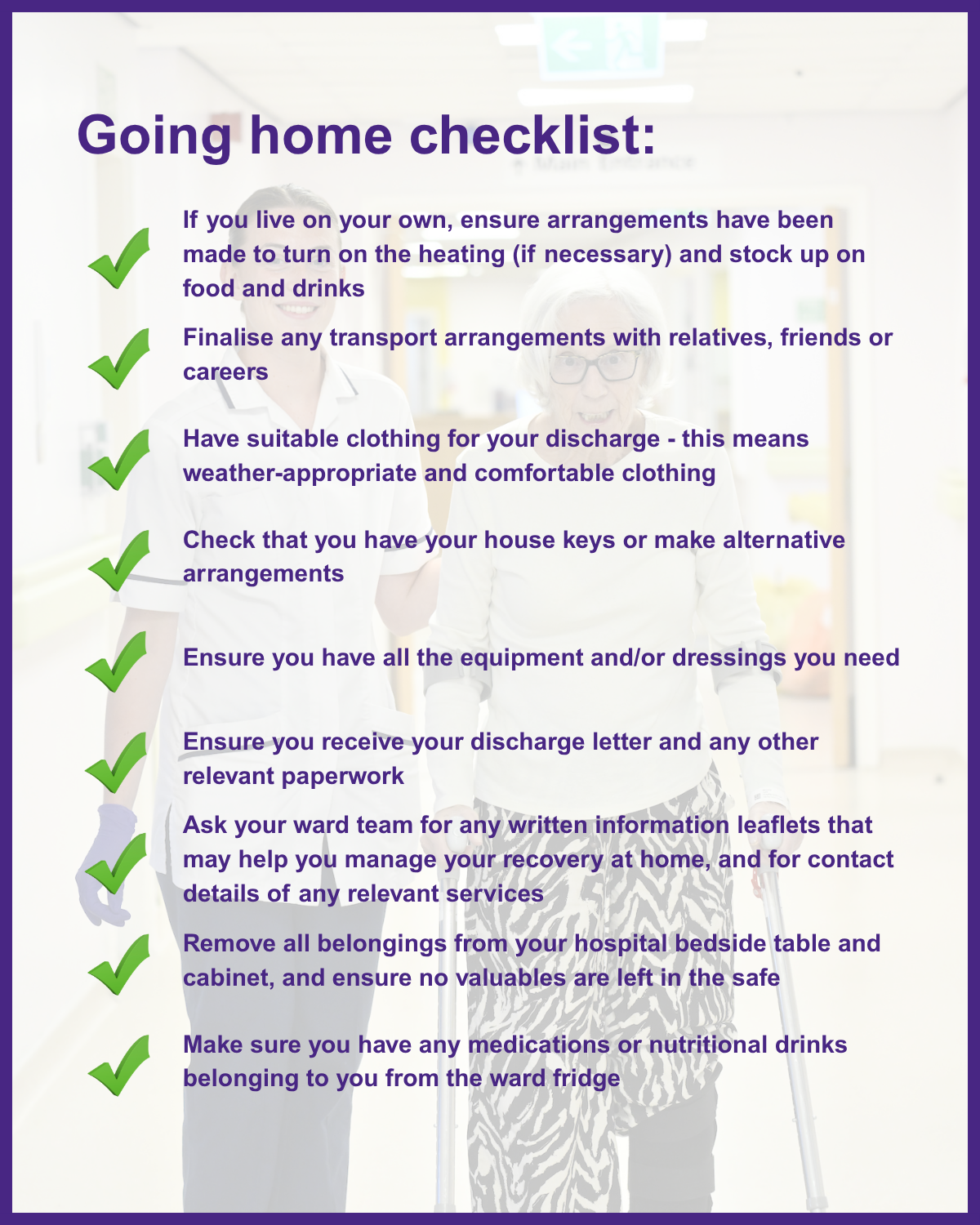 Going Home Checklist
